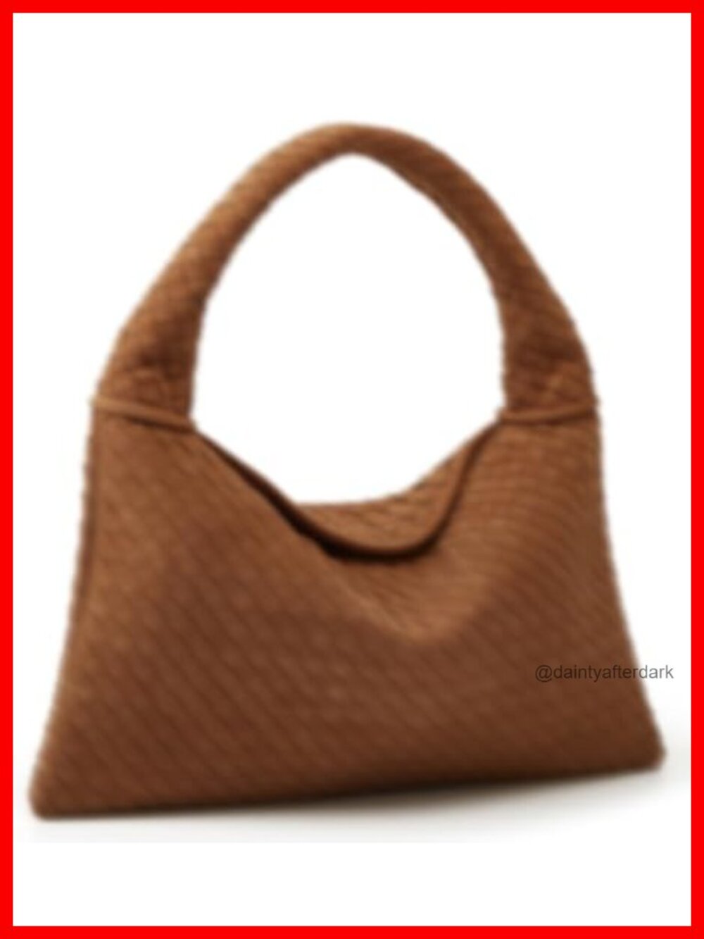 Woven Suede Hobo Bag Slouchy Shoulder Purse Crossbody Tote
